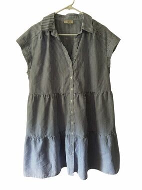 NWOT LOFT Outlet Striped Shirt Dress – Size Large – Blue/White
